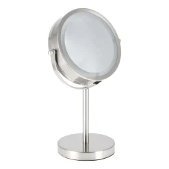 Espejo pedestal con luz led y aumento x5