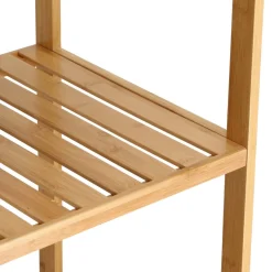 Estante bajo de bambú con 5 bandejas 33x34x140 cm