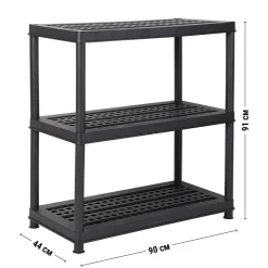 Estante de Plástico PP 3 Repisas 90x44x91 cm
