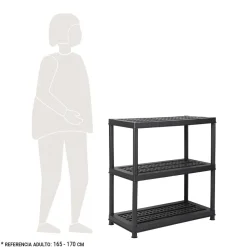 Estante de Plástico PP 3 Repisas 90x44x91 cm