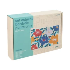 Estuche bordado punto cruz