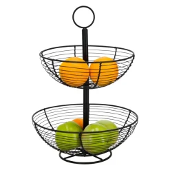 Frutero de metal 2 niveles diámetro 28x42 cm