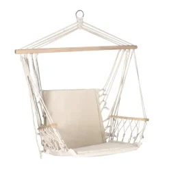 Hamaca tipo silla con apoya brazo de madera 50x50x100 cm