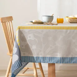 Mantel de jacquard con diseño en paneles 160x160 cm