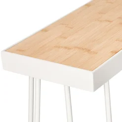 Mesa arrimo de bambú y metal 70x25x80 cm