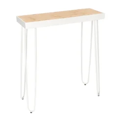 Mesa arrimo de bambú y metal 70x25x80 cm