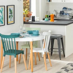 Mesa MDF, PP y Madera Comedor Ø100x75 cm