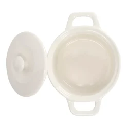 Mini fuente de cerámica con tapa y asas 260 ml