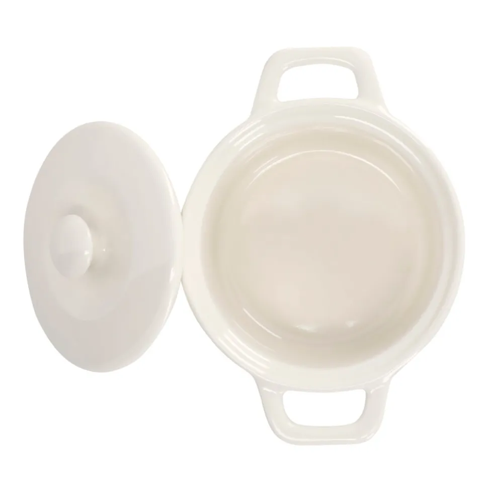 Mini fuente de cerámica con tapa y asas 260 ml