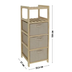 Mueble cajonera textil 4 niveles 35,6x104x37 cm