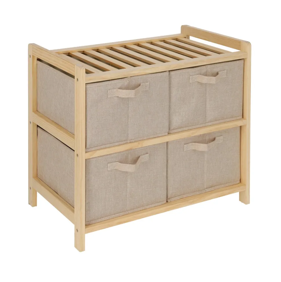 Mueble cajonera textil 2 niveles 67x57,5x37 cm
