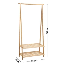 Mueble Clóset de Madera Bambú y Pino 83x40x165 cm