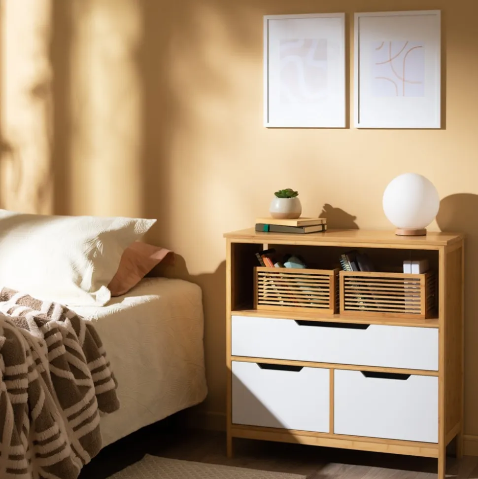 Mueble con tres cajones y cuatro niveles 80x32x80 cm