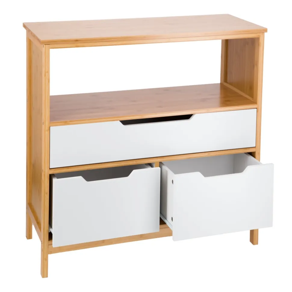 Mueble con tres cajones y cuatro niveles 80x32x80 cm