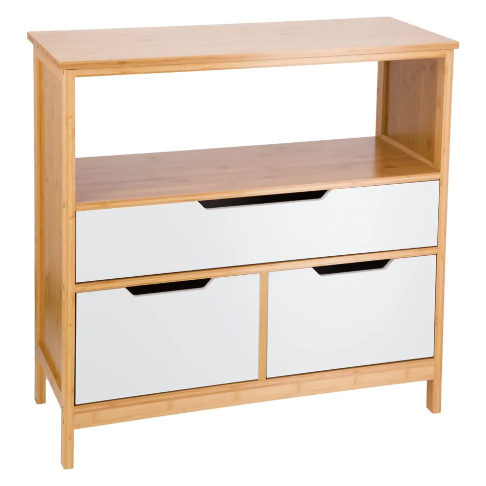 Mueble con tres cajones y cuatro niveles 80x32x80 cm