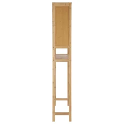 Mueble de bambú inodoro con puerta 65x29x171 cm