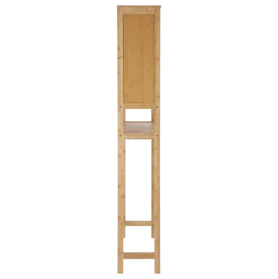 Mueble de bambú inodoro con puerta 65x29x171 cm