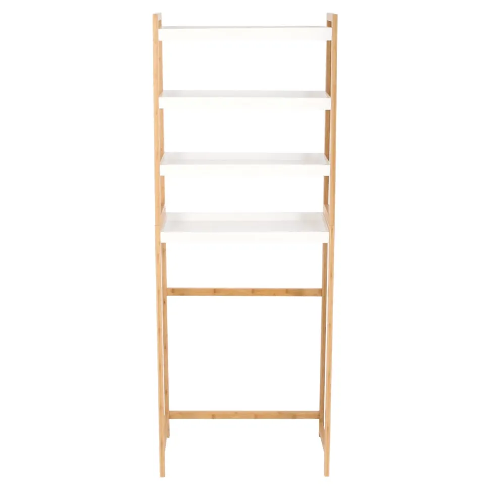 Mueble de bambú inodoro 4 niveles 64x32x167,5 cm