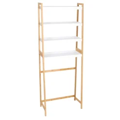 Mueble de bambú inodoro 4 niveles 64x32x167,5 cm