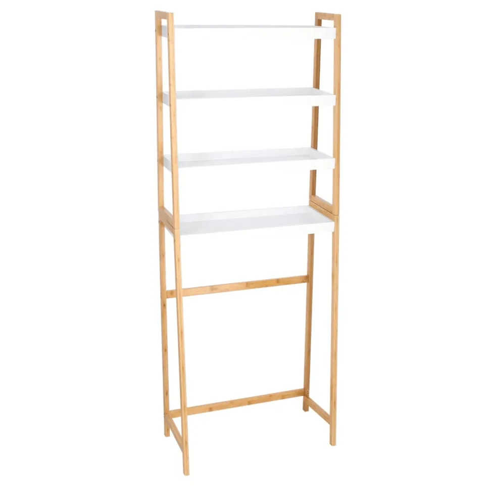 Mueble de bambú inodoro 4 niveles 64x32x167,5 cm