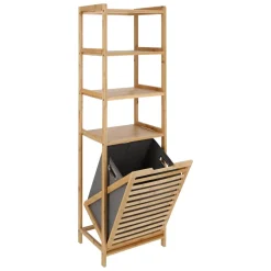 Mueble de madera bambú con cajón abatible 40x30x130 cm