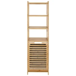 Mueble de madera bambú con cajón abatible 40x30x130 cm