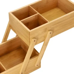 Organizador de bambú de 2 niveles 37,2x16,6x20 cm