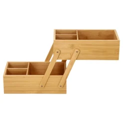 Organizador de bambú de 2 niveles 37,2x16,6x20 cm