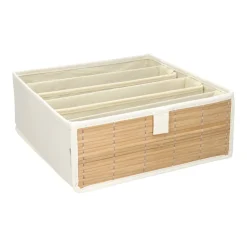 Organizador de brasier bambú y algodón 28x28x11 cm