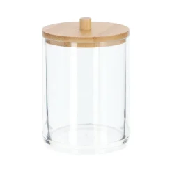 Organizador de cotonitos con tapa de bambú 7x10,5 cm
