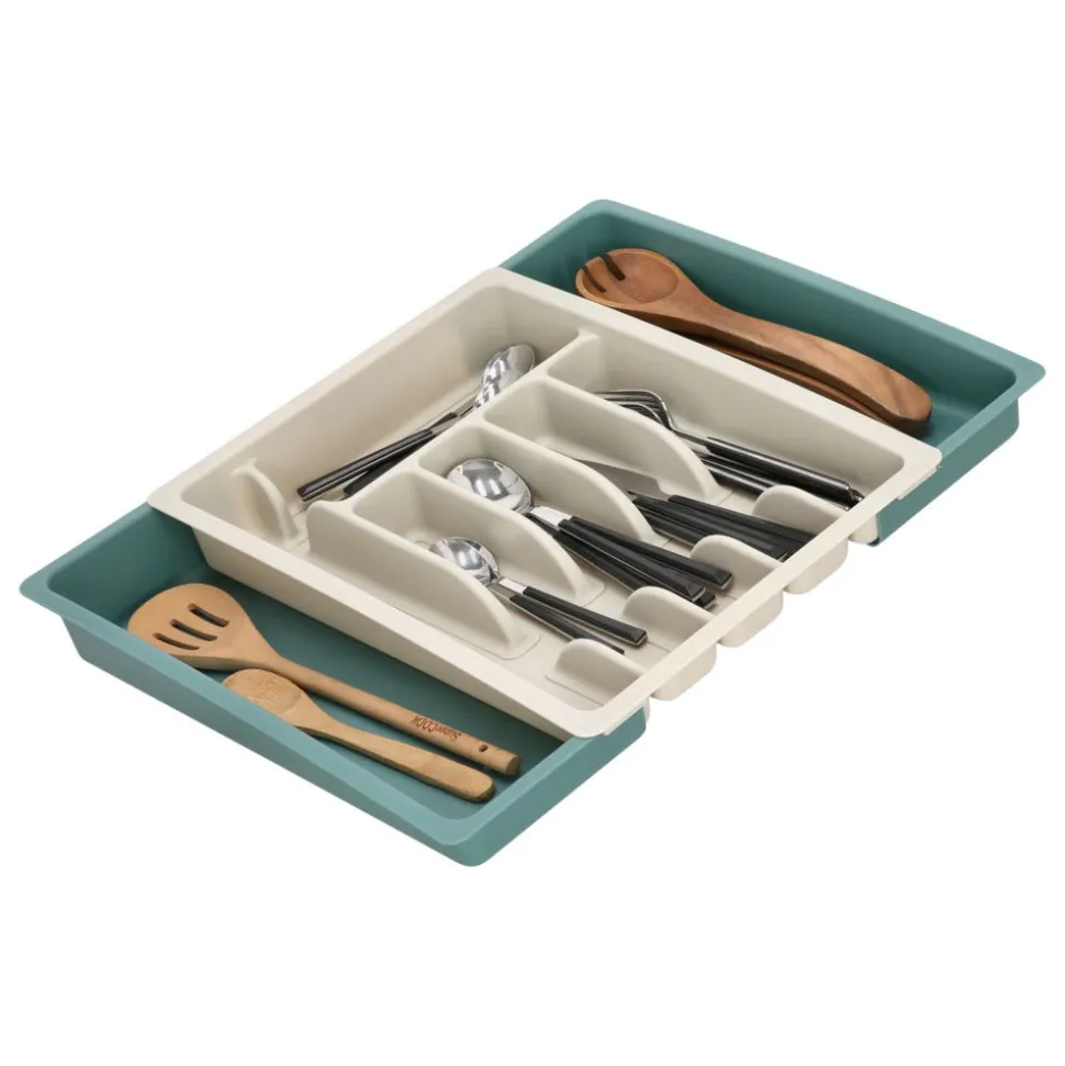 Organizador de cubiertos de plástico extensible