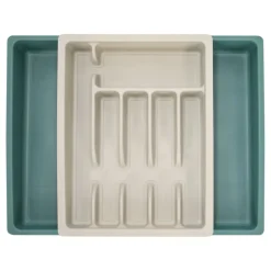 Organizador de cubiertos de plástico extensible
