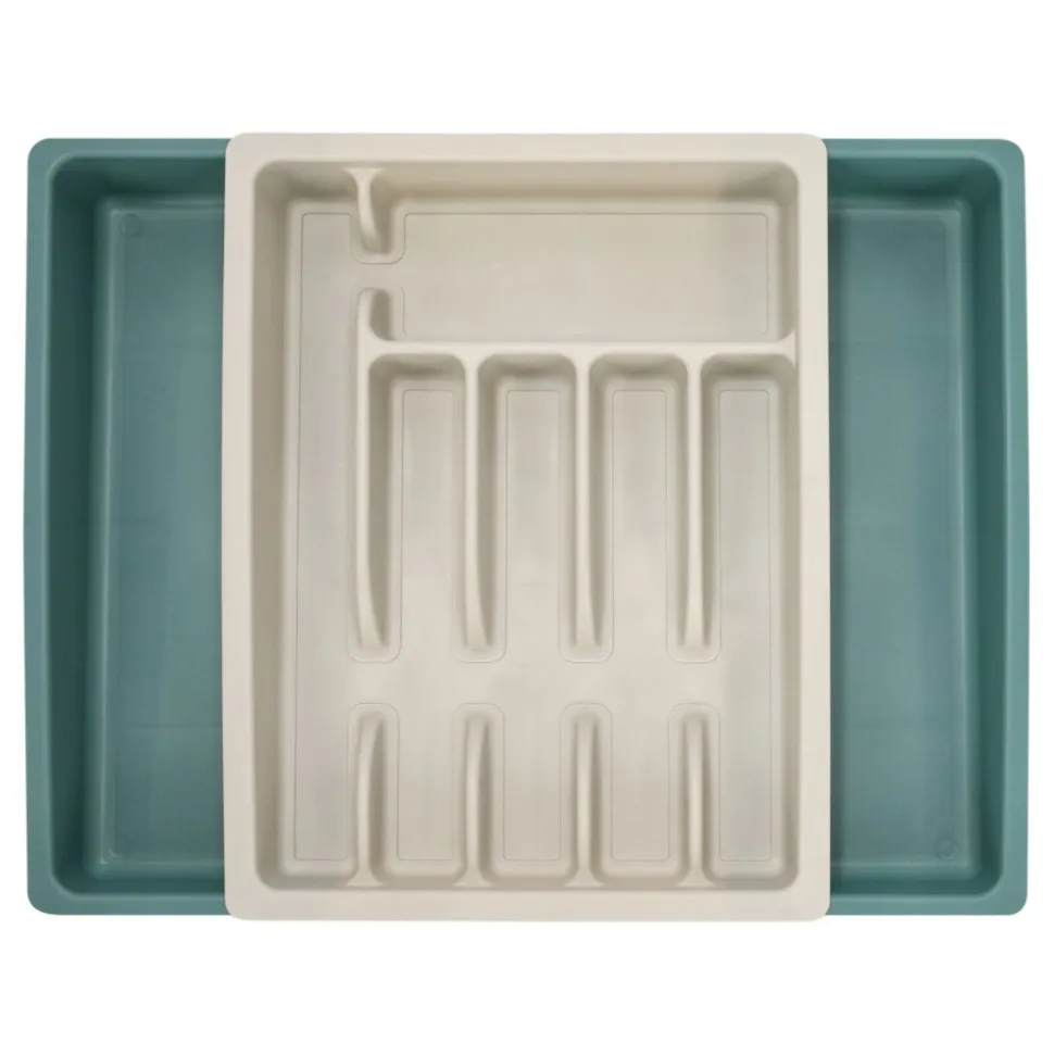 Organizador de cubiertos de plástico extensible