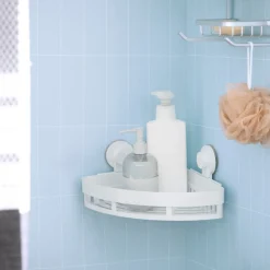 Organizador esquinero para baño con succión 25,2x25,2x12,7 cm