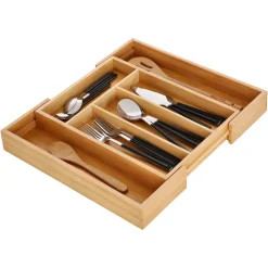 Organizador para cubiertos bambú extensible
