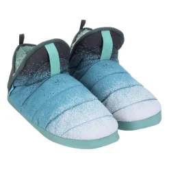 Pantufla bota parka estampada celeste