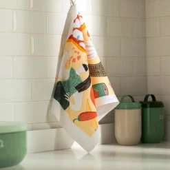 Paño cocina de algodón velour estampado