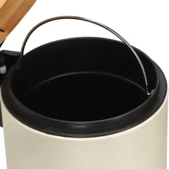 Papelero de metal y bambú 3L