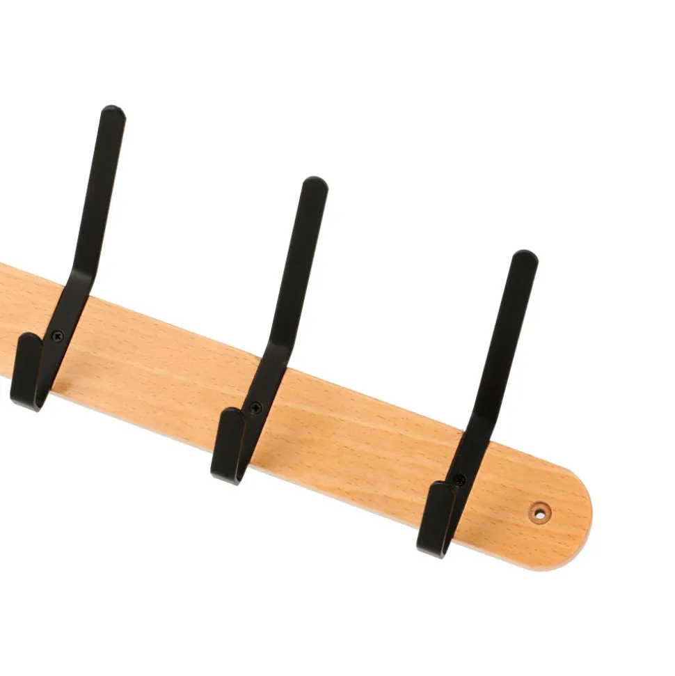 Percha de madera y metal para muro 11x43,5 cm