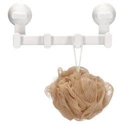 Percha triple para el baño con succión 24,5 x 6 x 9,5 cm