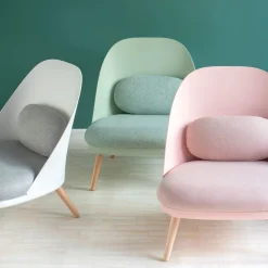 Poltrona Diseño con cojín Tela Melange Texturada