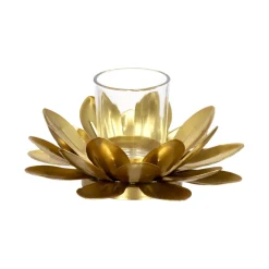 Portavela de metal con forma de flor 15,5x9 cm
