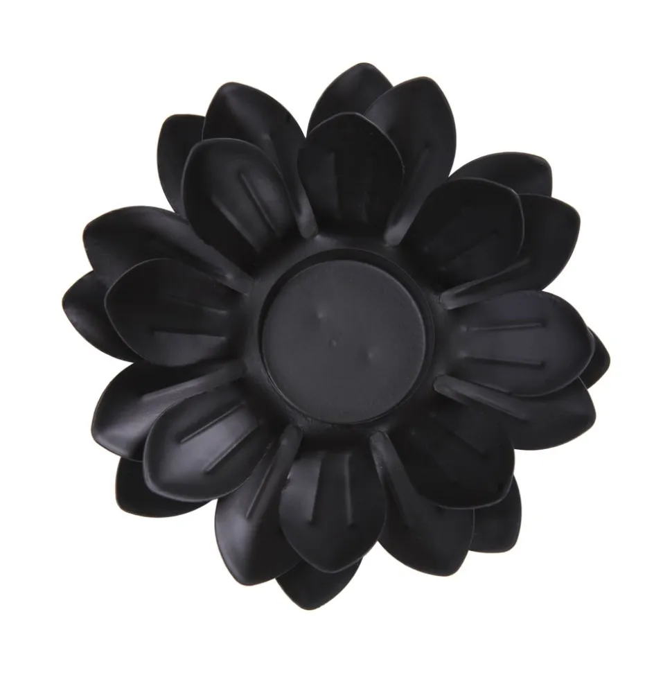 Portavela de metal con forma de flor 15,5x9 cm
