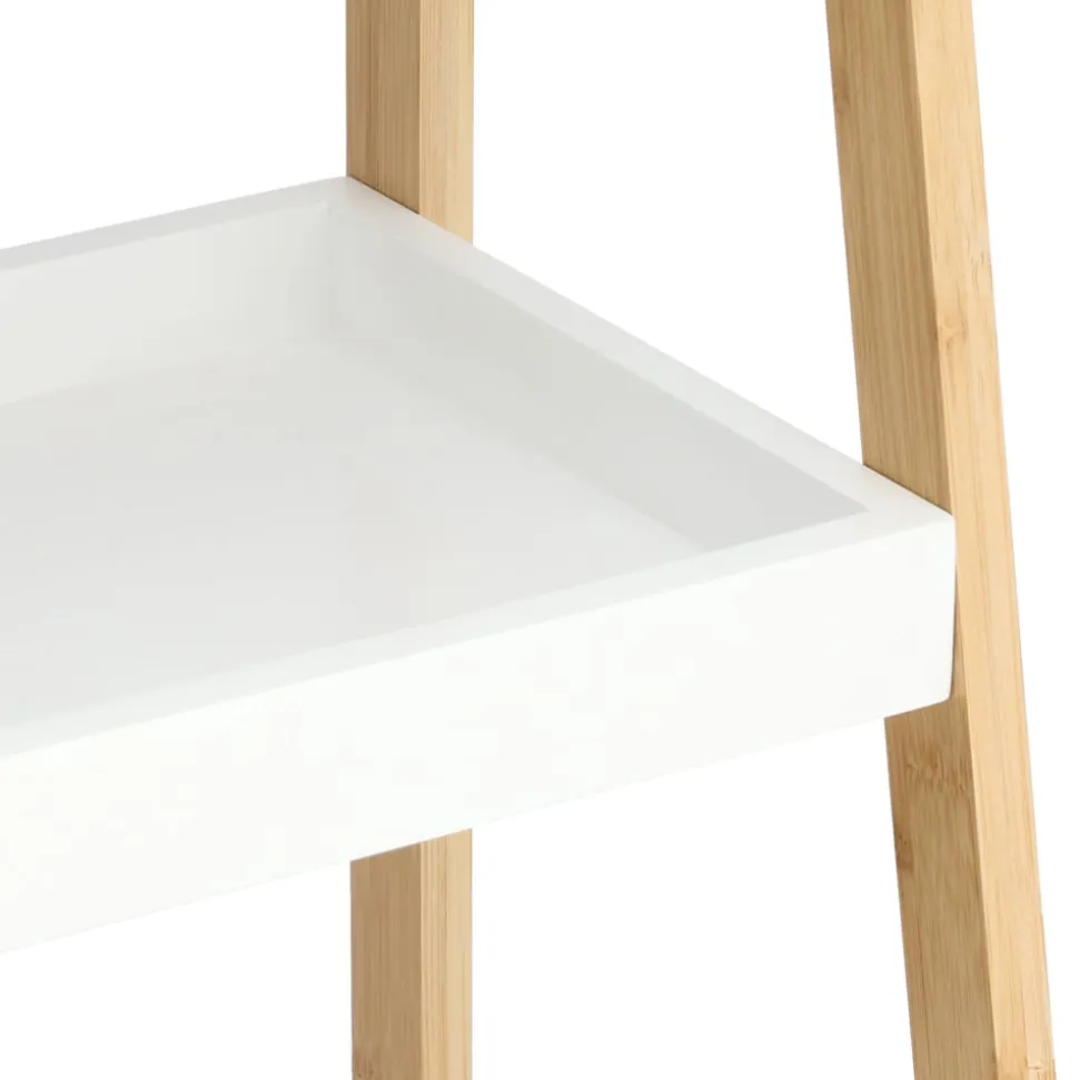 Repisa con 4 bandejas de bambú y MDF 34x35x98 cm