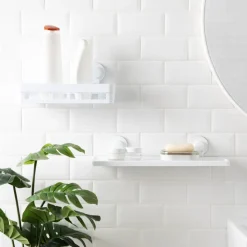 Repisa para baño con succión 12,2x9,5x42 cm