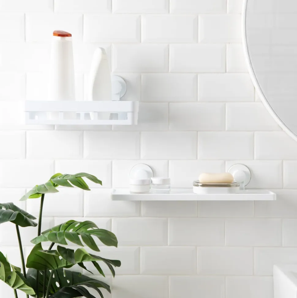 Repisa para baño con succión 12,2x9,5x42 cm