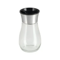 Salero de vidrio con tapa de plástico 125 ml