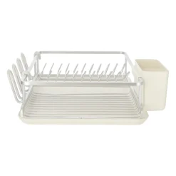 Secaplatos de aluminio con bandeja y escurre cubiertos 44x36x11,5 cm