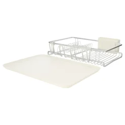 Secaplatos de aluminio con bandeja y escurre cubiertos 44x36x11,5 cm