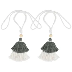 Set 2 amarras para cortinas algodón borlas
